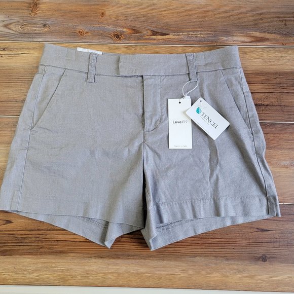 Level 99 Cassandra Linen Grey Shorts NWT Anthropologie - Picture 4 of 7